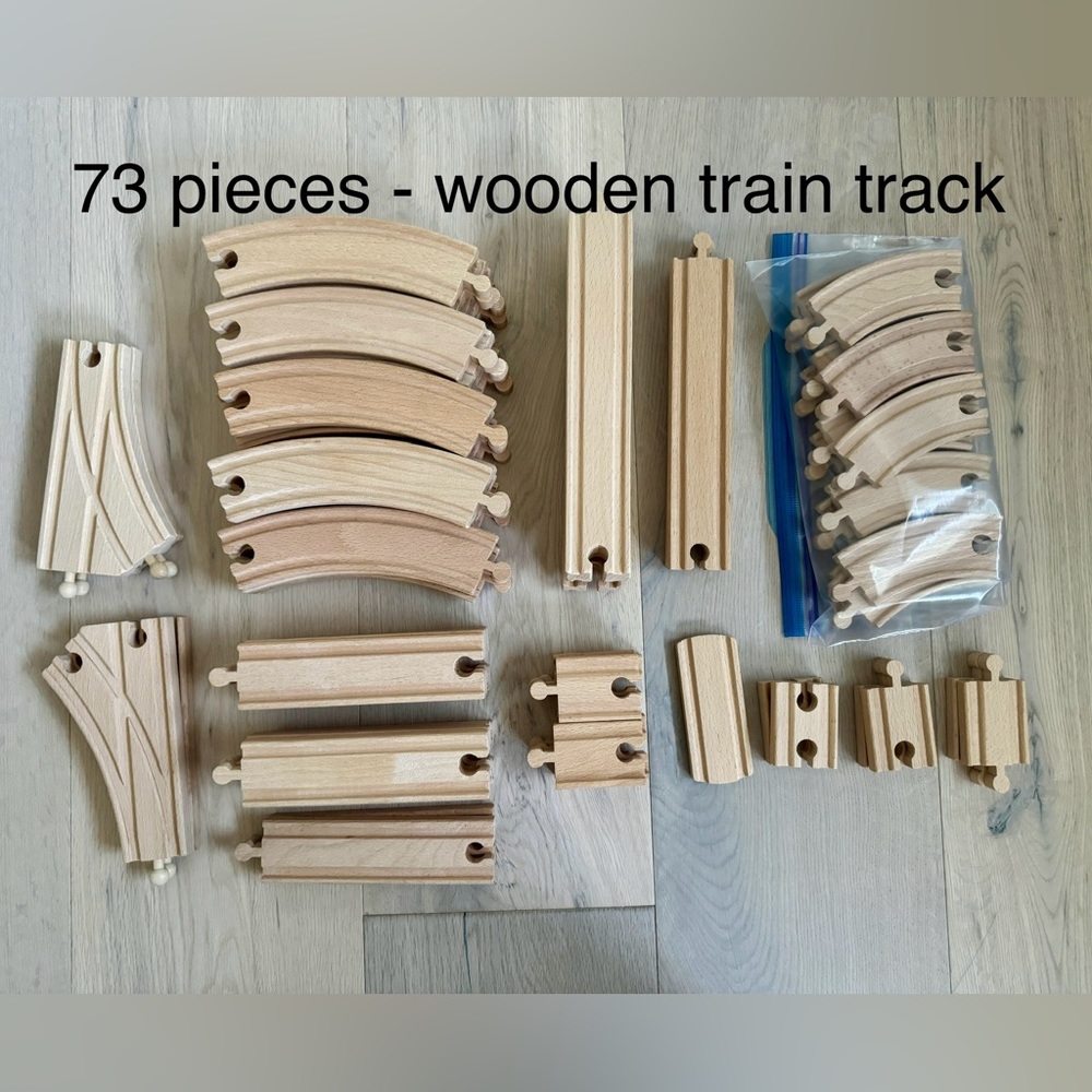 Wooden Train Set - Track Pieces (73 ea)
